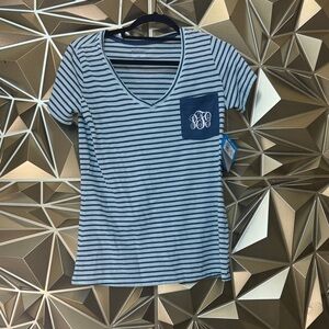 Columbia Striped Navy and White Tee
